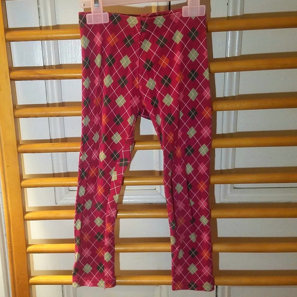 Vintage Gymboree Argyle Leggings 5 Cranberry Pants